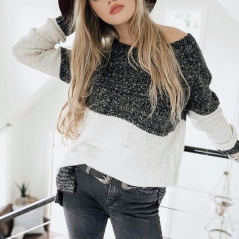 - TONY Speckled Knit Sweater - CHARCOAL - Picture 1 of 4